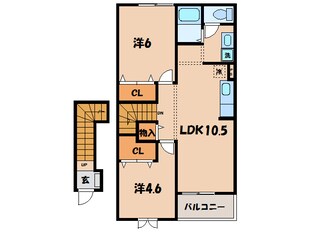 三河高浜駅 徒歩10分 2階の物件間取画像